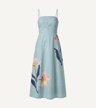Riley Ankle Dress in Moresco Blue Surf