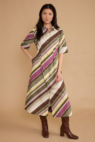 Justine Dress in Vineyard Stripe