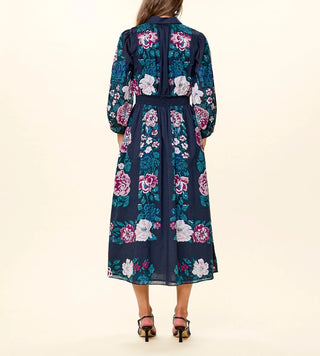 Donatella Midi Dress in Juliet Ebony Print