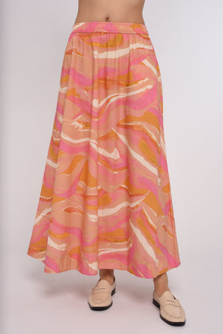 Porto Maxi Skirt in Pink Reverie