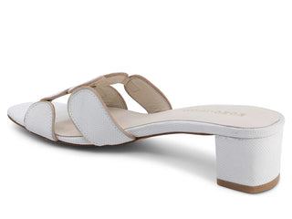 Lively Heel Sandal in White Lux