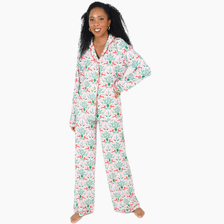 Womens PJ Set in Royal Reindeer