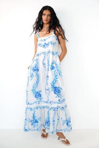 Daniella Dress in Cyan