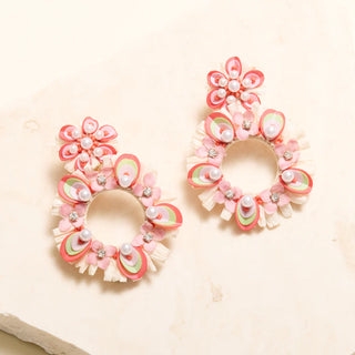 Bebe Drop Earring in Pink Multi