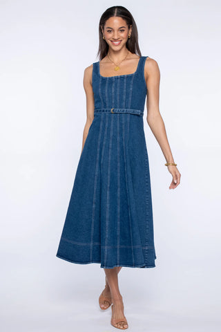 Alice Dress in Washed Denim