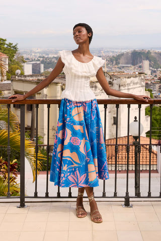 Olivia Skirt in Antico Blue