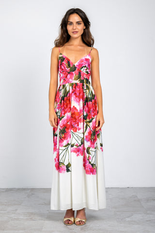 Talia Maxi Dress in Blush/Pink Combo