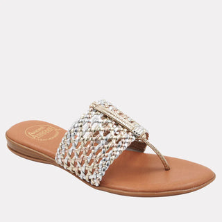 Nice Sandal in Woven Metallic Multi
