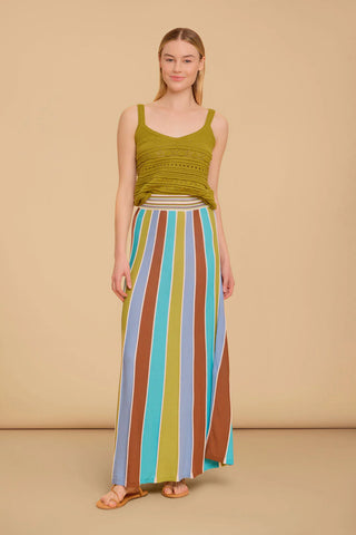 Gerty Skirt in Multi Stripes