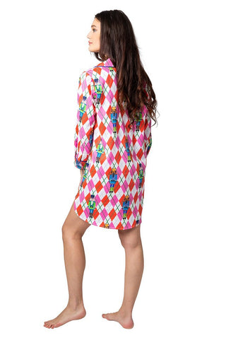 Preppy Nutcracker Sateen Sleep Shirt