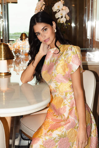 Vivianne Dress in Amber/Blush