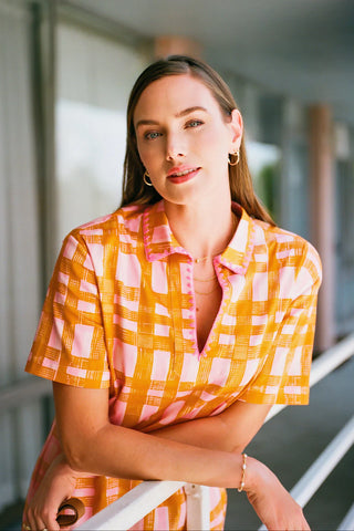Rhodes Dress in Blossom Gingham