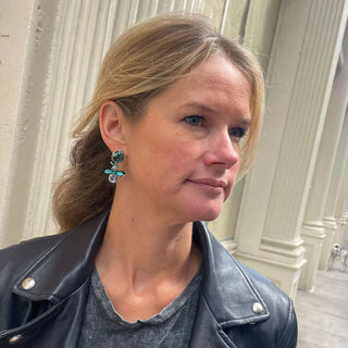 Beetle Drop Earrings in Turquoise