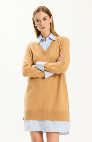 Logan Cashmere Dress in Iced Coffee
