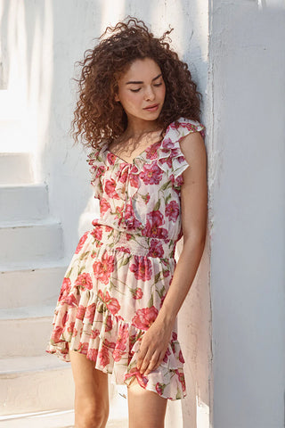 Mimi Dress in Fuchsia Blooms