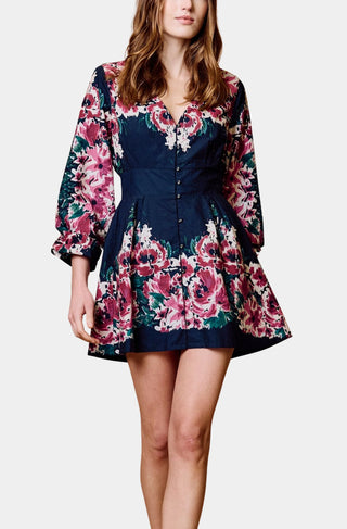 Beatrix Mini Dress in Violette Print