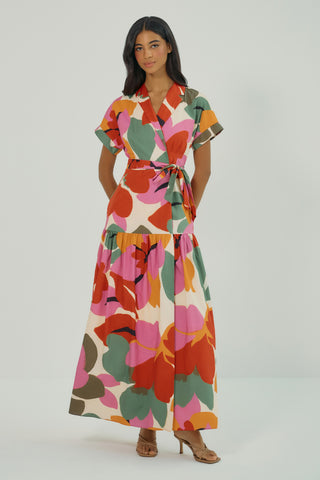 Overland dress in Ivory/Multi