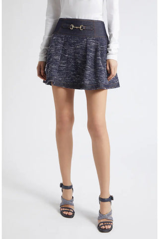 Diana Skirt in Navy Tweed