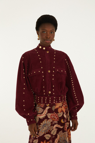 Corduroy Velvet Jacket in Brown