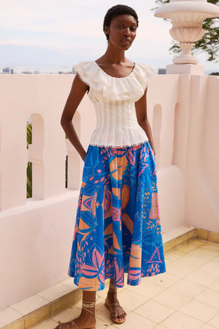 Olivia Skirt in Antico Blue